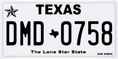 TX license plate DMD0758