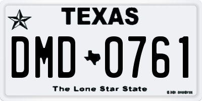 TX license plate DMD0761