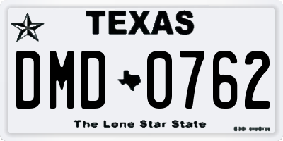 TX license plate DMD0762