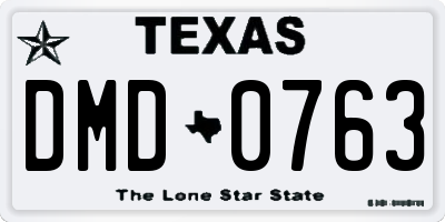 TX license plate DMD0763