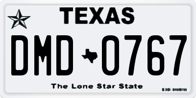 TX license plate DMD0767