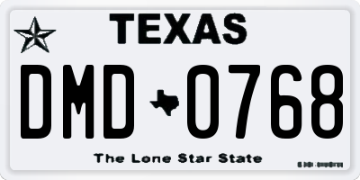 TX license plate DMD0768