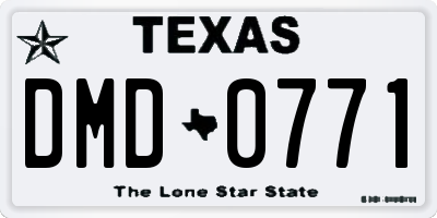 TX license plate DMD0771