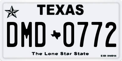 TX license plate DMD0772
