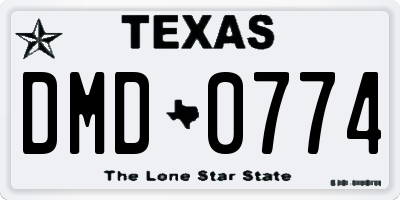 TX license plate DMD0774