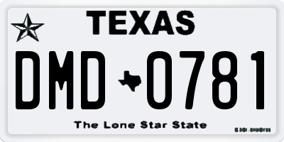 TX license plate DMD0781