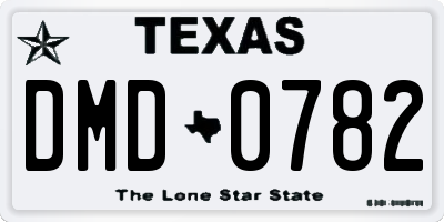TX license plate DMD0782