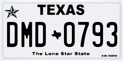 TX license plate DMD0793