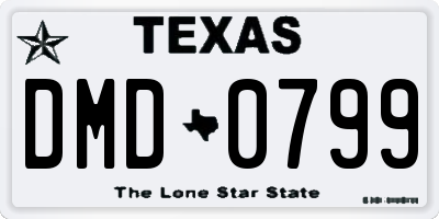 TX license plate DMD0799