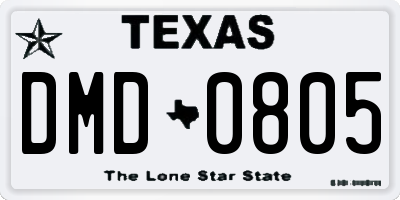 TX license plate DMD0805