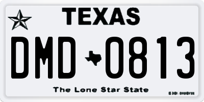 TX license plate DMD0813