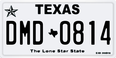 TX license plate DMD0814