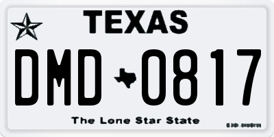 TX license plate DMD0817