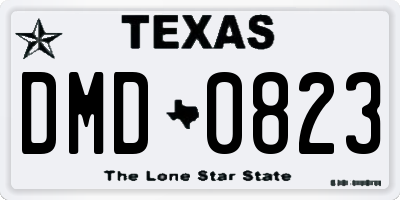 TX license plate DMD0823