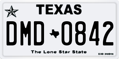 TX license plate DMD0842