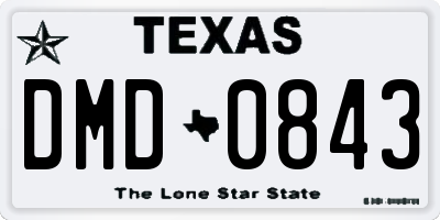 TX license plate DMD0843