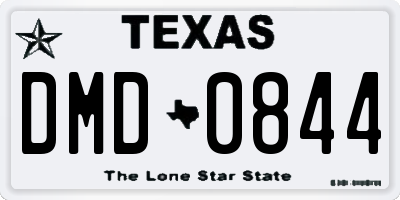 TX license plate DMD0844