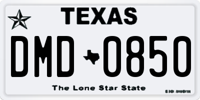 TX license plate DMD0850
