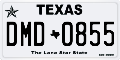 TX license plate DMD0855