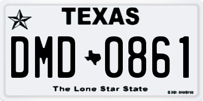 TX license plate DMD0861