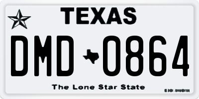 TX license plate DMD0864