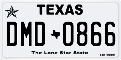 TX license plate DMD0866