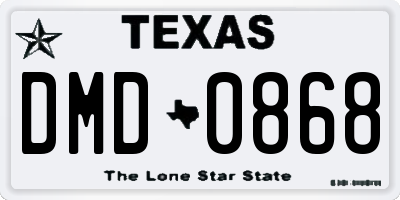 TX license plate DMD0868