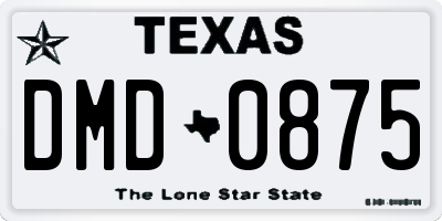 TX license plate DMD0875