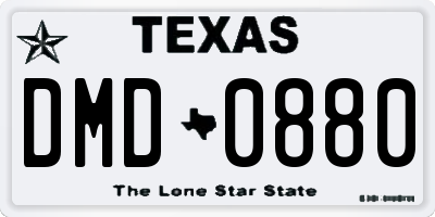 TX license plate DMD0880