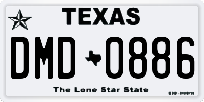TX license plate DMD0886