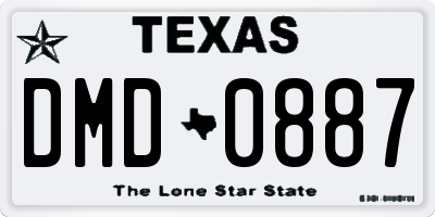 TX license plate DMD0887