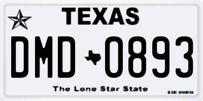 TX license plate DMD0893