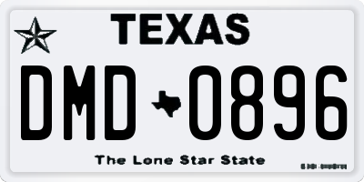 TX license plate DMD0896