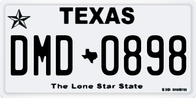 TX license plate DMD0898