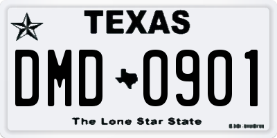 TX license plate DMD0901