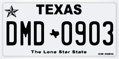 TX license plate DMD0903