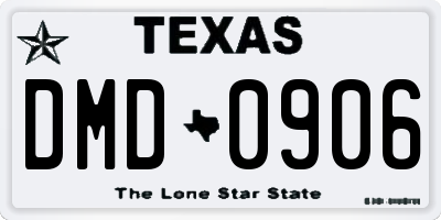 TX license plate DMD0906