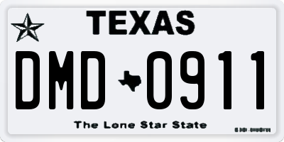 TX license plate DMD0911