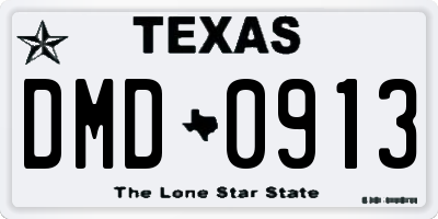 TX license plate DMD0913