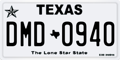 TX license plate DMD0940