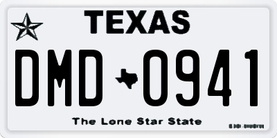 TX license plate DMD0941