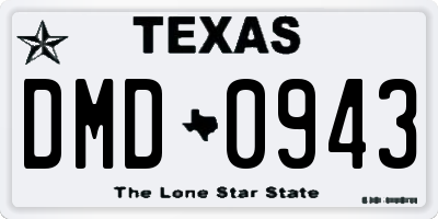 TX license plate DMD0943