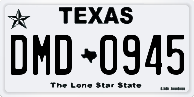 TX license plate DMD0945