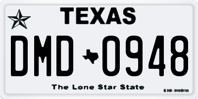 TX license plate DMD0948
