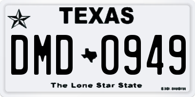 TX license plate DMD0949