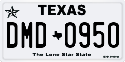 TX license plate DMD0950
