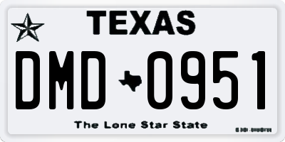 TX license plate DMD0951