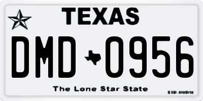 TX license plate DMD0956