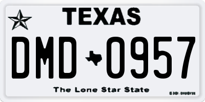 TX license plate DMD0957