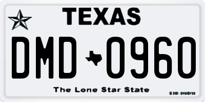TX license plate DMD0960